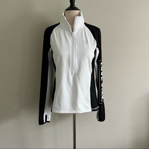 SOLD- PINK Victoria's Secret Ultimate Half Zip Track Jacket White Black Sz S